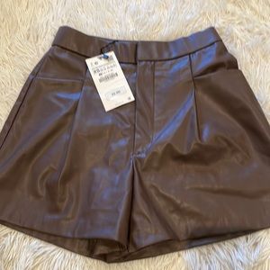 Zara Faux Leather Shorts